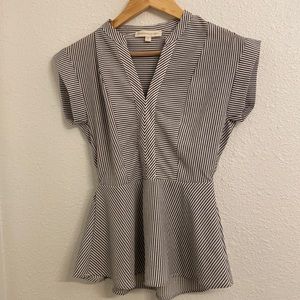 Striped Short Sleeve Blouse